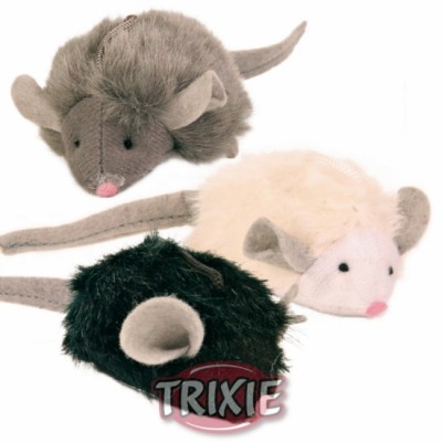Trixie Игрушка для кошек Мягкая мышка с микрочипом, 6,5см (пищит при касании) (P26198/4199)