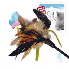 GiGwi 75242 Игрушка для кошек Дразнилка с бабочкой и перьями