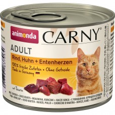 Animonda CARNY Adult Консервы для кошек с говядиной, курицей и сердцем утки, 200г ( (P25150/83706)