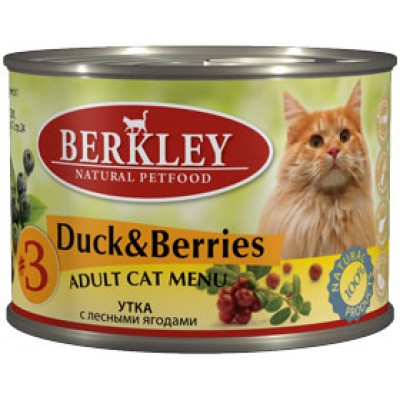 Berkley Консервы для кошек #3 Утка с лесными ягодами 200г (P20113)