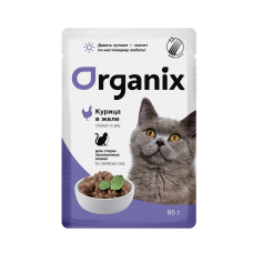 Organix Паучи для стерилизованных кошек курица в желе 85г, (P35963)