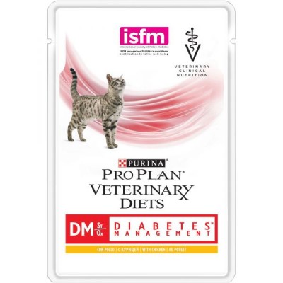 Purina Pro Plan Veterinary Diets DM ST/OX DIABETES MANAGEMENT консервы для кошек при сахарном диабете, курица , 85г
