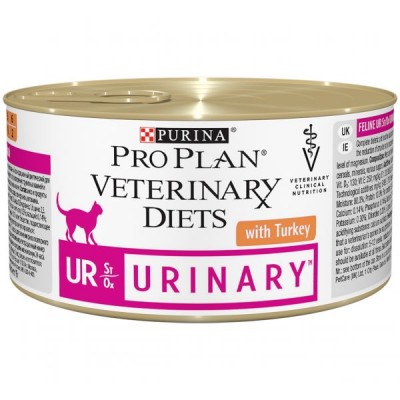 Purina Pro Plan Veterinary Diets UR St/Ox URINARY консервы для кошек при мочекаменной болезни, 195г