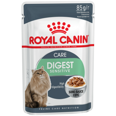 Royal Canin DIGEST SENSITIVE Влажный корм для кошек с чувствительным пищеварением в соусе, 85г (P41716)