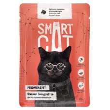 Smart Cat Паучи для взрослых кошек и котят кусочки говядины в нежном соусе, 85г