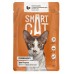 Smart Cat Паучи для взрослых кошек и котят кусочки индейки со шпинатом в нежном соусе, 85г