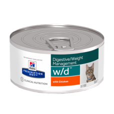 Hill's Prescription Diet W/D консервы для кошек лечение сахарного диабета, запоров (Low Fat/Diabet), 156г (P21372)