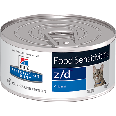 Hill's Prescription Diet SKIN / FOOD SENSITIVTIES Z/D консервы для кошек лечениe острых пищевых аллергий, 156г (C25017)