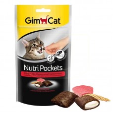 Gimcat Nutri Pockets Подушечки с говядиной и солодом 60 г (P25474)