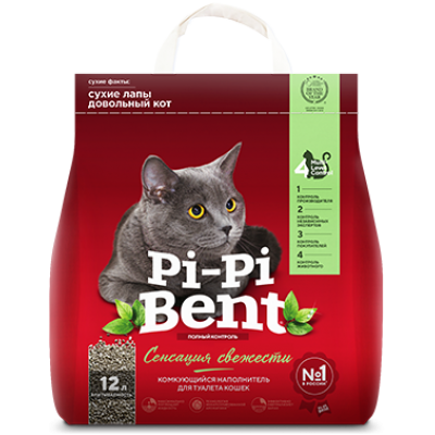 Pi-Pi-Bent Наполнитель для кошачьего туалета комкующийся "Сенсация свежести"