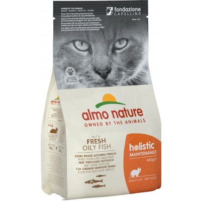 Almo Nature Holistic Adult для взрослых кошек с жирной рыбой и коричневым рисом