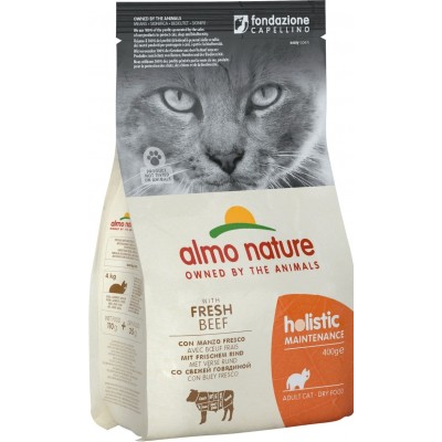 Almo Nature Holistic Adult для взрослых кошек с говядиной и коричневым рисом