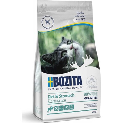 Bozita GRAIN FREE Sensitive Diet & Stomach сухой корм для кошек с чувствительным пищеварением, избыточным весои и пожилых с лосем