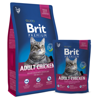 Brit Premium Adult Chicken сухой корм для кошек с курицей