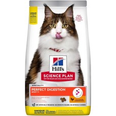 Hill’s Science Plan PERFECT DIGESTION корм для кошек идеальное пищеварение с курицей и коричневым рисом