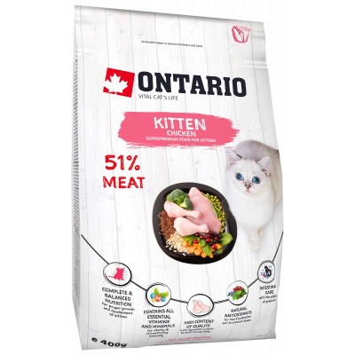 Ontario KITTEN для котят с курицей и индейкой
