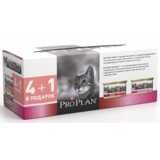Pro Plan ADULT + DELICATE консервы взрослых для кошек, паштет с курицей,  Акция 4+1, 425г, (213260) 