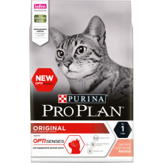 Pro Plan ORIGINAL OPTISENSES ADULT  для взрослых кошек,  лосось