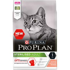 Pro Plan STERILISED ADULT OPTISENSE  для стерилизованных кошек и кастрированных котов (для поддержания органов чувств), лосось