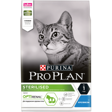 Pro Plan STERILISED ADULT OPTISAVOUR для стерилизованных кошек и кастрированных котов,треска с форель