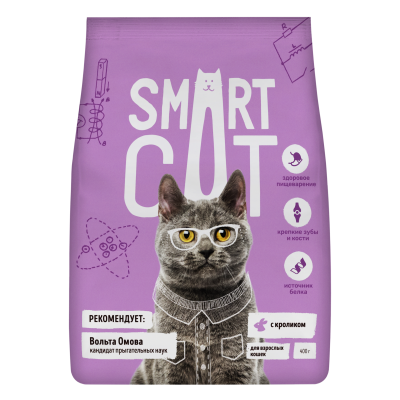 Smart Cat Сухой корм для взрослых кошек с кроликом
