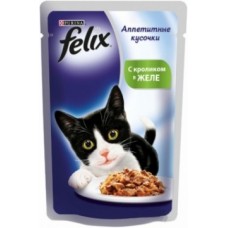Felix с кроликом в желе вакуумная упаковка, 85гр. (05133)