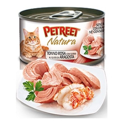 Петрит консервы для кошек Кусочки розового тунца с лобстером 70гр. (53061)