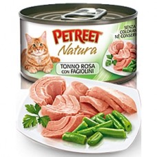 Петрит консервы для кошек Кусочки розового тунца с зеленой фасолью 70гр. (53065)