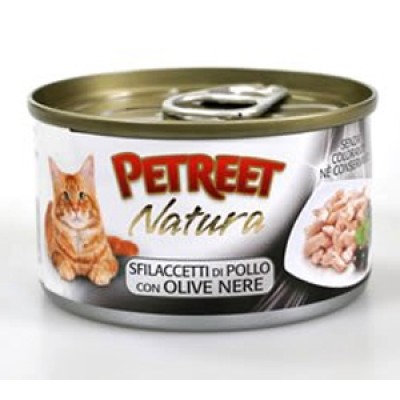 Петрит консервы для кошек Куриная грудка с оливками 70гр. (53519)