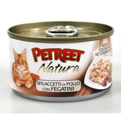 Петрит консервы для кошек Куриная грудка с печенью 70гр. (53520)