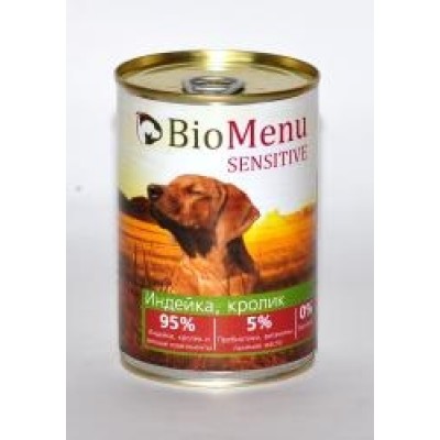 Bio Menu Сенситив консервы для собак Индейка/Кролик