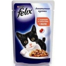 Felix с курицей и томатами в желе вакуумная упаковка, 85гр. (05102)