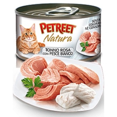 Петрит консервы для кошек Кусочки розового тунца с рыбой дорада 70гр. (53067)