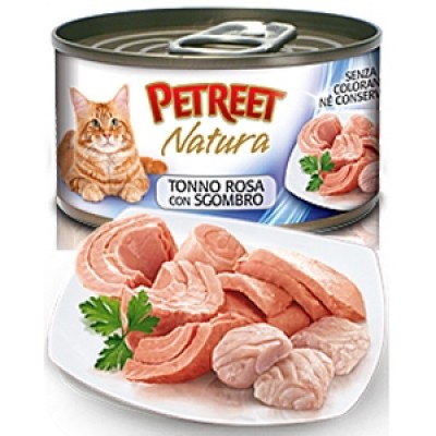Петрит консервы для кошек Кусочки розового тунца с макрелью 70гр. (53068)