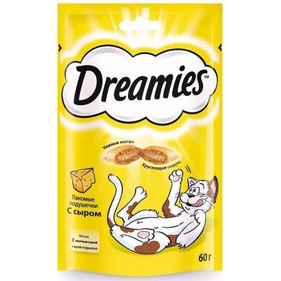 Dreamies Лакомые подушечки для кошек с сыром