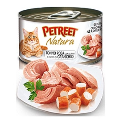 Петрит консервы для кошек Кусочки розового тунца с крабом сурими 70гр. (53070)