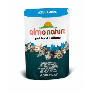 Almo Nature Azul Label пауч для кошек с Курицей и Сардинами 70гр. (23364)