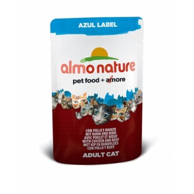 Almo Nature Azul Label пауч для кошек с Курицей и Говядиной 70гр. (23357)