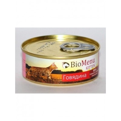 Bio Menu консервы для котят паштет с Говядиной 100г (74114)