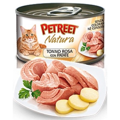 Петрит консервы для кошек Кусочки розового тунца с картофелем 70гр. (53066)