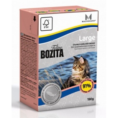 Bozita Bozita Feline Large кусочки в желе  для кошек крупных пород с лососем, 190 гр. (P22800)
