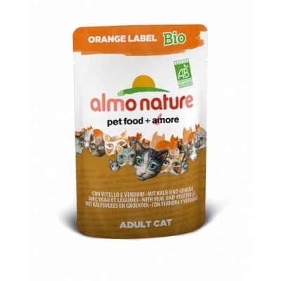Almo Nature  Orange label Bio пауч для кошек с Телятиной и Овощами 70гр. (22558)