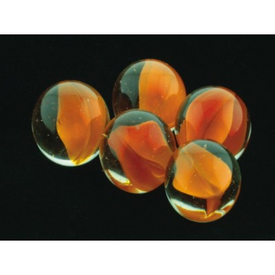 Грунт аквариумный, прозрачный  со вставками оранжевого цвета, 16мм, 200г, стекло (5623002)