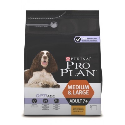 Pro Plan MEDIUM & LARGE ADULT 7+ OPTIAGE для собак старше 7 лет средних и крупных пород с курицей и рисом