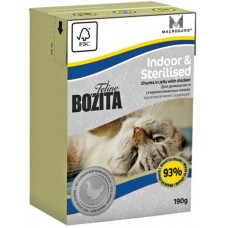 Bozita Funktion Indoor&Sterilised Кусочки в желе для домашних и стерилизованных кошек с курицей, 190гр. (P22392)