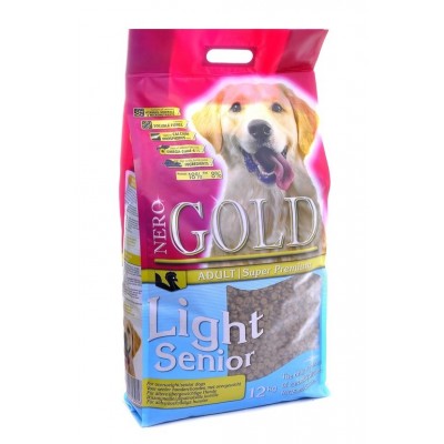 NERO GOLD super premium для пожилых собак:  индейка рис (Senior/Light) 12кг (р10211)