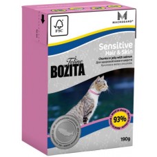 Bozita Funktion Sensitive Hair & Skin Кусочки в желе для кожи и шерсти кошек с лососем, 190 гр. (P22393)