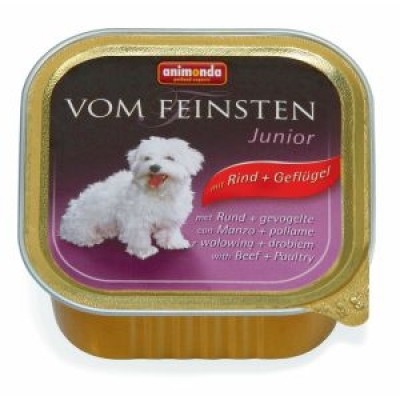 Animonda Vom Feinsten Junior Консервы  для щенков и юниоров с говядиной и мясом домашней птицы 150г (P15309)