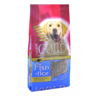 NERO GOLD super premium для взрослых собак: Рыбный коктейль, рис и овощи (Fish&Rice 24/13)