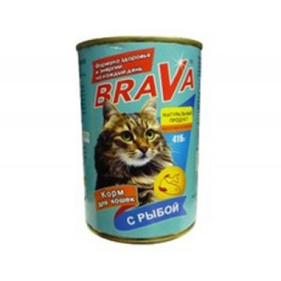 Брава консервы для кошек Рыба 400гр. (10342)